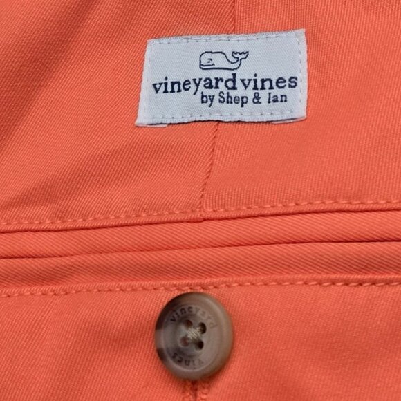 Vineyard Vines Link Shorts Men's Bright Orange Golf Flat Front Bold Preppy 34 - Picture 4 of 6